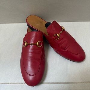 Gucci Red Princetown Leather Slipper